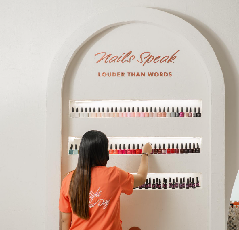 Wall of nail polish colours